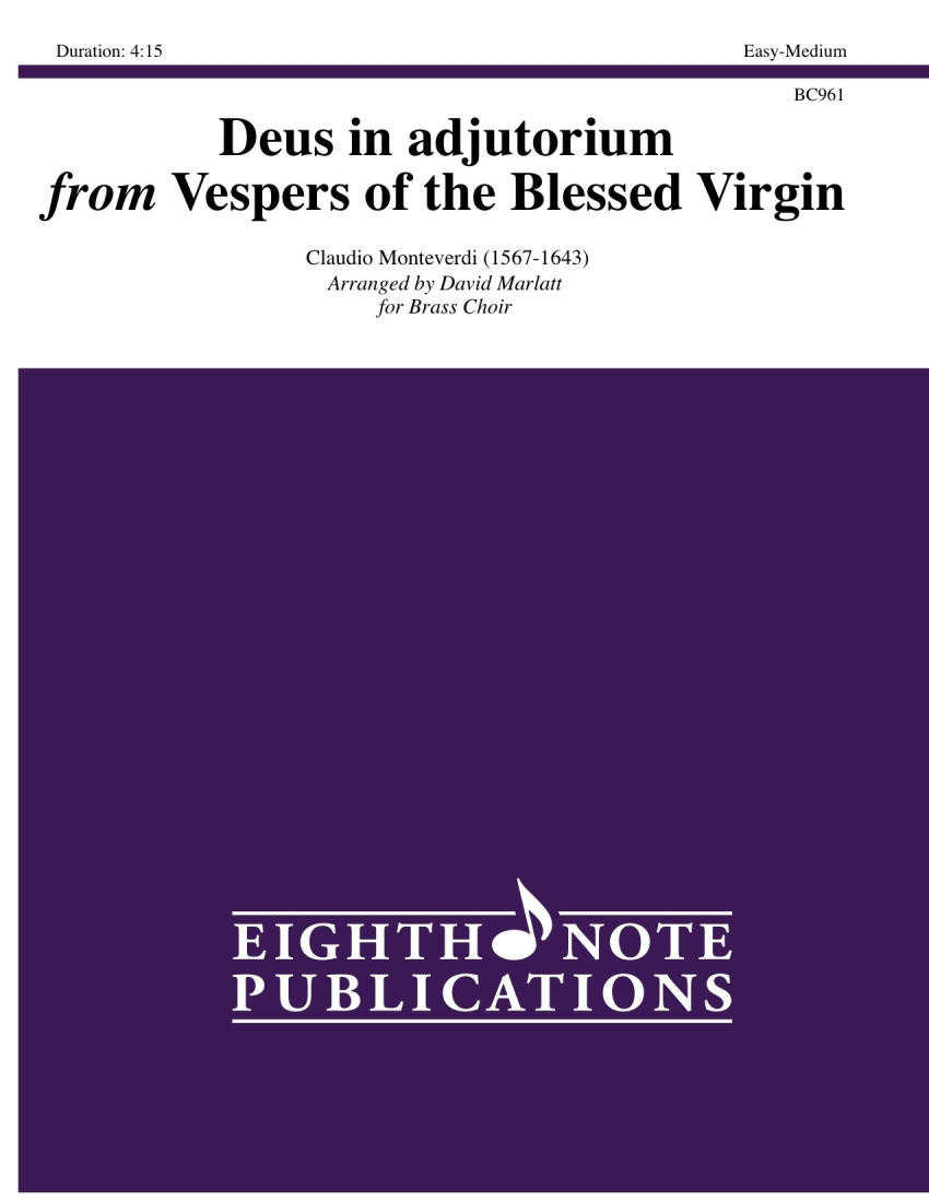 Deus in adjutorium - Monteverdi/Marlatt - Brass Choir - Score and Parts