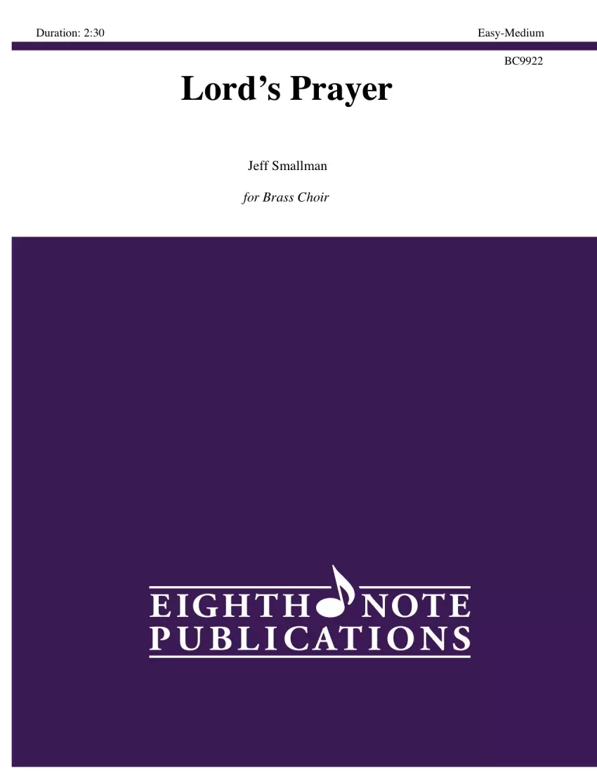 Lords Prayer - Smallman - Brass Choir - Score and Parts