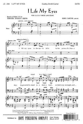 Hope Publishing Co - I Lift My Eyes - Carter - SATB Accompanied