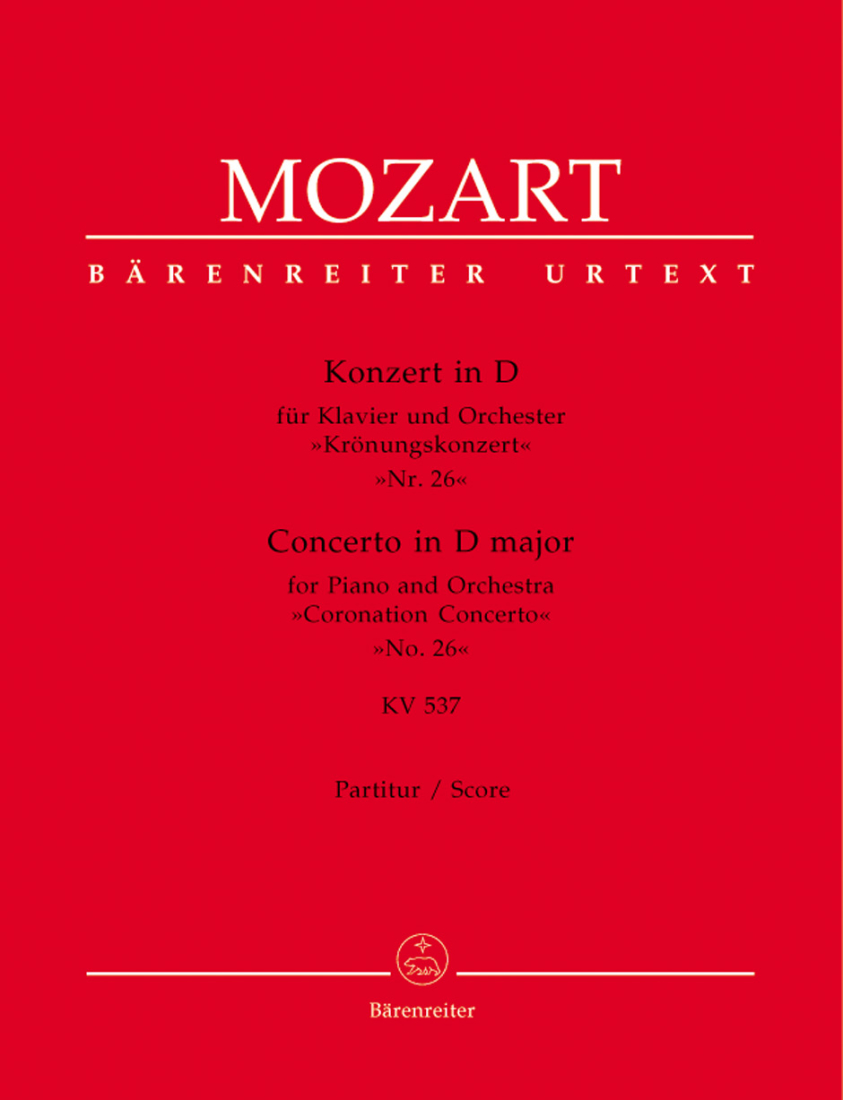 Concerto for Piano and Orchestra no. 26 in D major K. 537 \'\'Coronation Concerto\'\' - Mozart/Rehm - Piano and Orchestra - Score Only