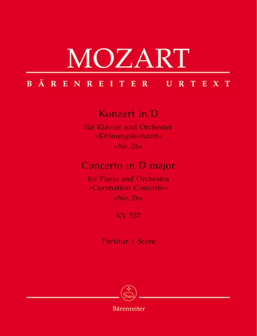 Concerto for Piano and Orchestra no. 26 in D major K. 537 \'\'Coronation Concerto\'\' - Mozart/Rehm - Piano and Orchestra - Score Only