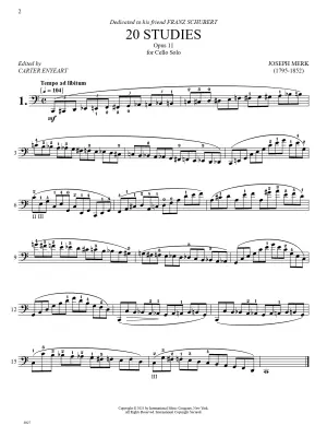 20 Studies Op. 11 - Merk/Enyeart - Cello - Book