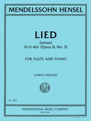 International Music Company - Lied, Op.8, No.3 - Hensel/Stroud - Flute - Book