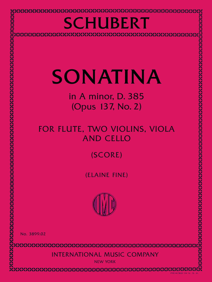 Sonatina In A Minor, Op.137, No.2 - Schubert/Fine - Flute/2 Violins/Viola/Cello - Score and Parts