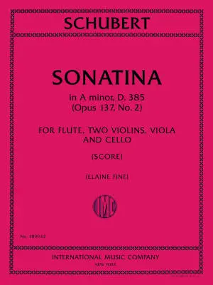International Music Company - Sonatina In A Minor, Op.137, No.2 - Schubert/Fine - Flute/2 Violins/Viola/Cello - Score and Parts