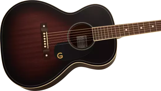 Jim Dandy Concert Acoustic Guitar, Walnut Fingerboard and Black Pickguard - Deep Cherry Burst