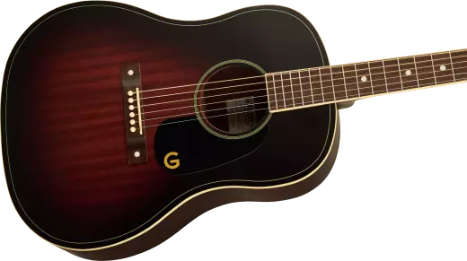 Jim Dandy Dreadnought Acoustic Guitar, Walnut Fingerboard and Black Pickguard - Deep Cherry Burst