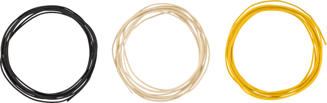 10\' Pure Vintage Cloth Wire, 22 AWG - Black/White/Yellow