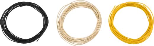 Fender - 15 Pure Vintage Cloth Wire, 22 AWG - Black/White/Yellow