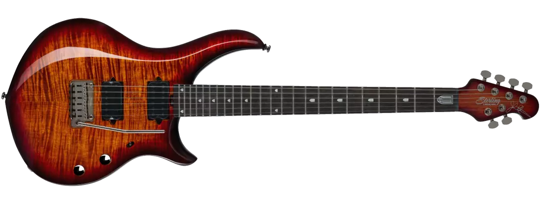 Majesty DiMarzio Electric Guitar w/Gigbag - Blood Orange Burst Flame Top