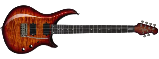 Sterling by Music Man - Majesty DiMarzio Electric Guitar w/Gigbag - Blood Orange Burst Flame Top