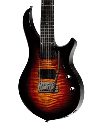 Majesty DiMarzio 7-String Electric Guitar with Gigbag - Tiger Eye Flame Top