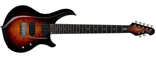 Sterling by Music Man - Majesty DiMarzio 7-String Electric Guitar with Gigbag - Tiger Eye Flame Top