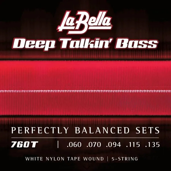 760T-B-S White Nylon Tape, 5-String Bass Strings (60-135)