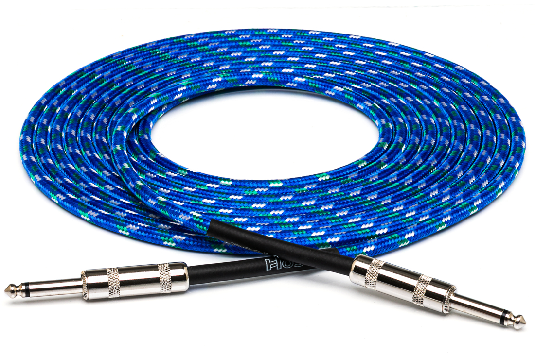 18\' Cloth Guitar Cable - Blue/Green/White