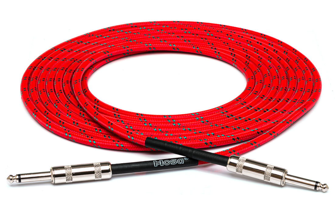 18\' Cloth Guitar Cable - Red/Green