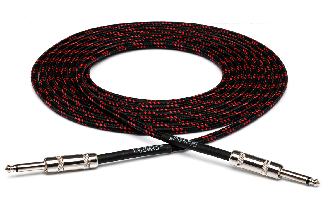 18\' Cloth Guitar Cable - Black/Red