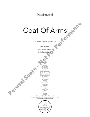Coat Of Arms - Neufeld - Concert Band - Gr. 3.5