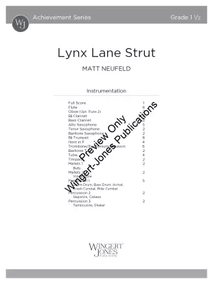 Lynx Lane Strut - Neufeld - Concert Band - Gr. 1.5