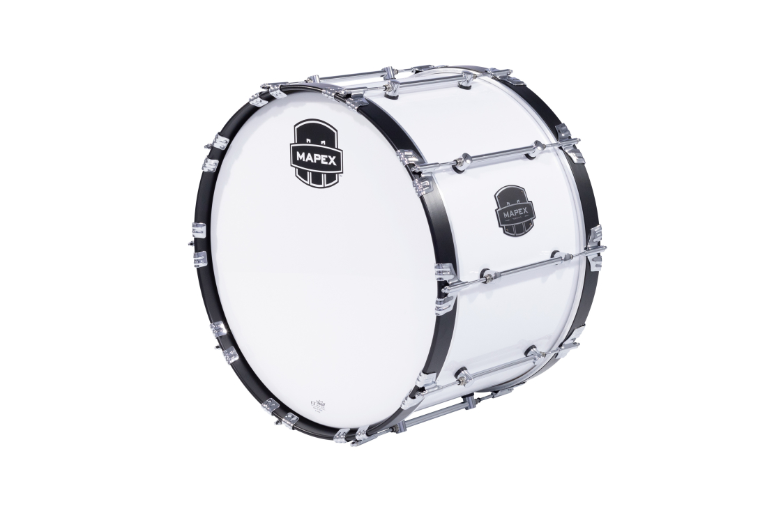 Quantum Mark II Series 24x14\'\' Marching Bass Drum - Snow White