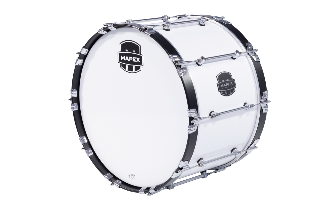 Quantum Mark II Series 22x14\'\' Marching Bass Drum - Snow White