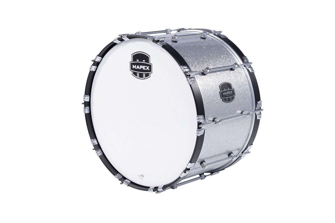 Quantum Mark II Series 24x14\'\' Marching Bass Drum - Crystal Sparkle
