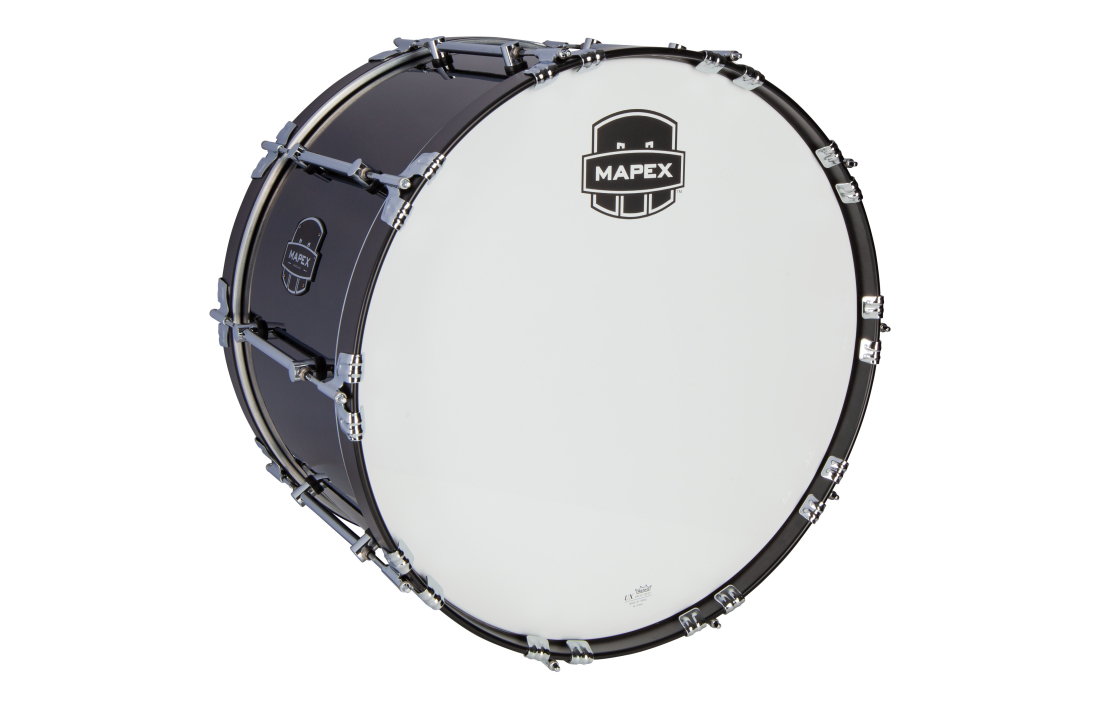 Quantum Mark II Series 24x14\'\' Marching Bass Drum - Dark Black