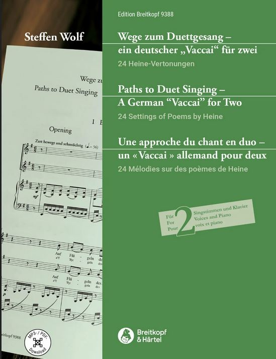 Paths to Duet Singing German \'\'Vaccai\'\' for Two - Wolf - Vocal Duet/Piano - Book/Audio