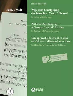 Breitkopf & Hartel - Paths to Duet Singing German Vaccai for Two - Wolf - Vocal Duet/Piano - Book/Audio