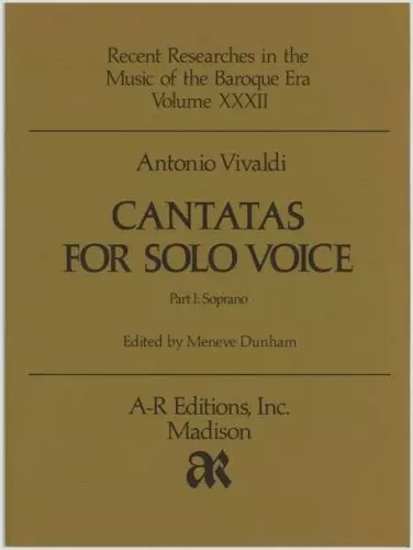 Cantatas for Solo Voice, Part 1 - Vivaldi/Dunham - Soprano Voice/ Piano - Book