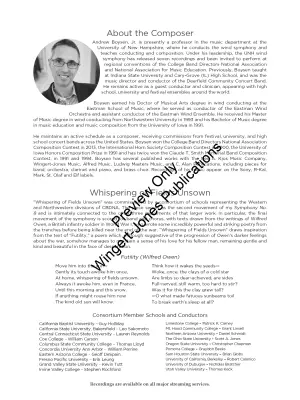 Whispering of Fields Unsown - Boysen Jr. - Concert Band - Gr. 4.5