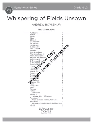Whispering of Fields Unsown - Boysen Jr. - Concert Band - Gr. 4.5
