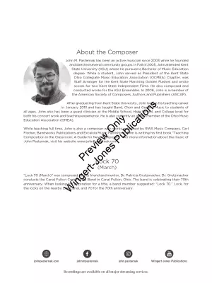 Lock 70 - Pasternak - Concert Band (March) - Gr. 3.5
