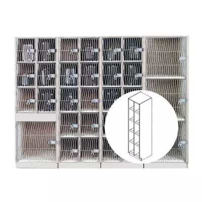 Wenger - AcoustiCabinet with 10 Narrow Compartments and Waterfall Grille Door - Oyster