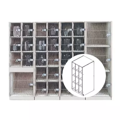 Wenger - AcoustiCabinet with 12 Small Compartments and Waterfall Grille Door - Oyster