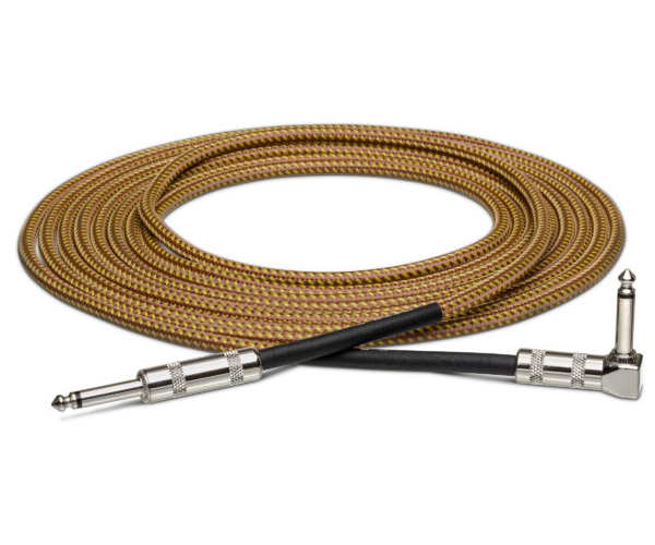 Straight to Right Angle Tweed Guitar Cable - 18\'