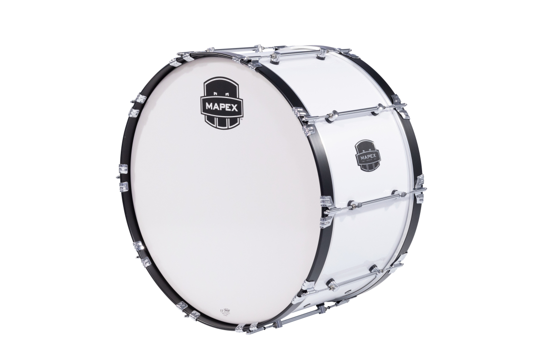 Quantum Mark II Series 28x14\'\' Marching Bass Drum - Snow White