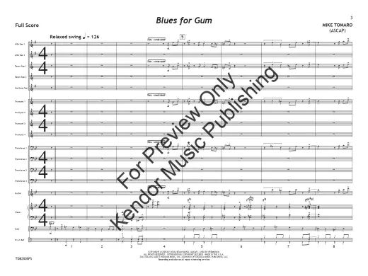 Blues for Gum - Tomaro - Jazz Ensemble - Gr. 3