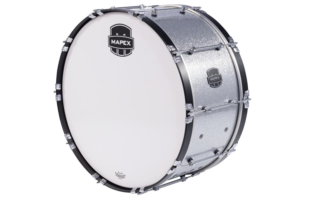 Quantum Mark II Series 30x14\'\' Marching Bass Drum - Crystal Sparkle
