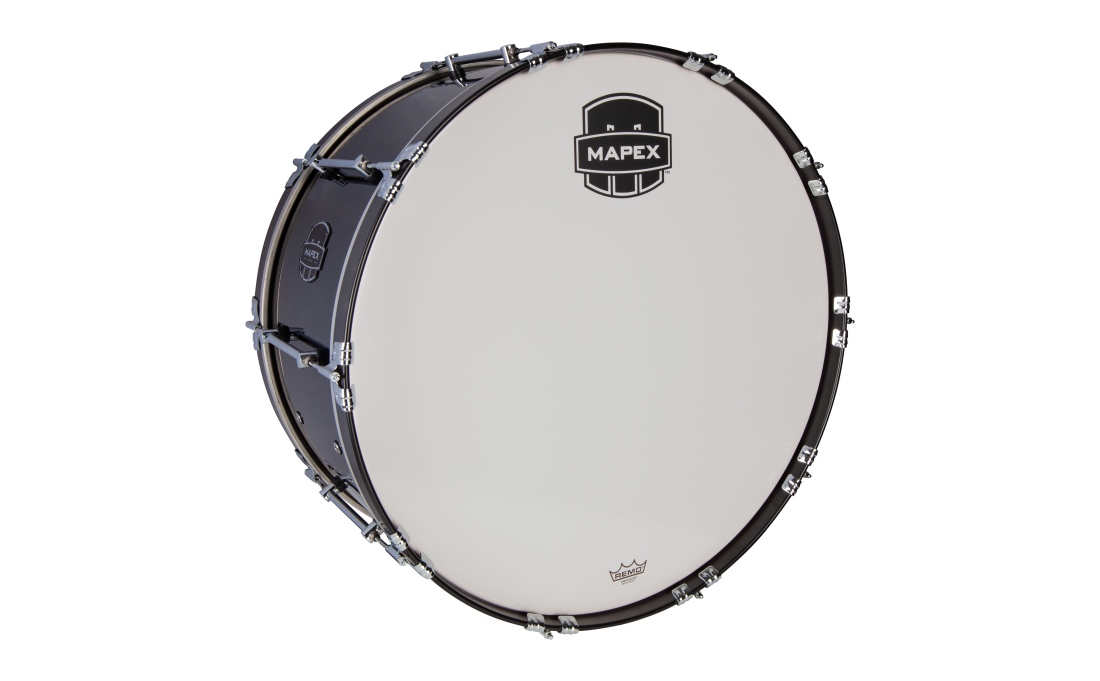 Quantum Mark II Series 30x14\'\' Marching Bass Drum - Dark Black