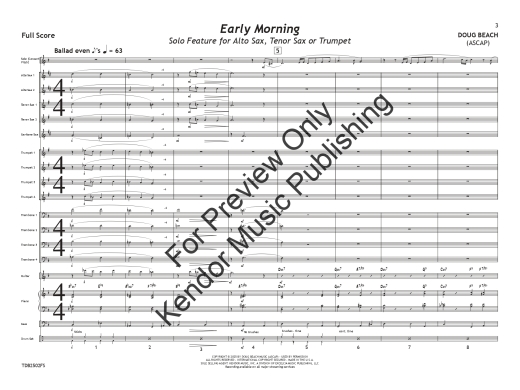 Early Morning - Beach - Jazz Ensemble/Solo Feature Alto Sax/Tenor Sax/Trumpet - Gr. 3