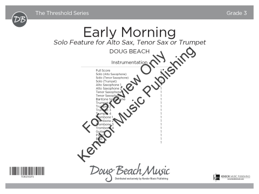 Early Morning - Beach - Jazz Ensemble/Solo Feature Alto Sax/Tenor Sax/Trumpet - Gr. 3