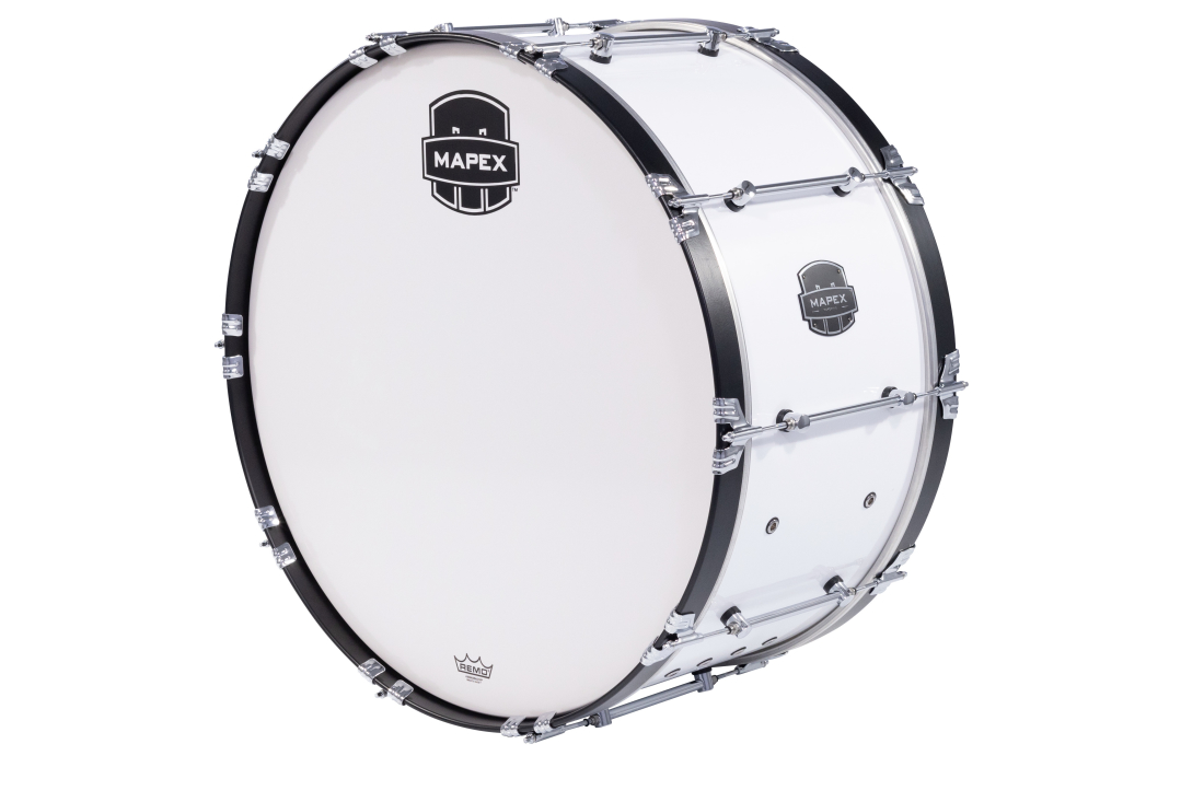 Quantum Mark II Series 30x14\'\' Marching Bass Drum - Snow White