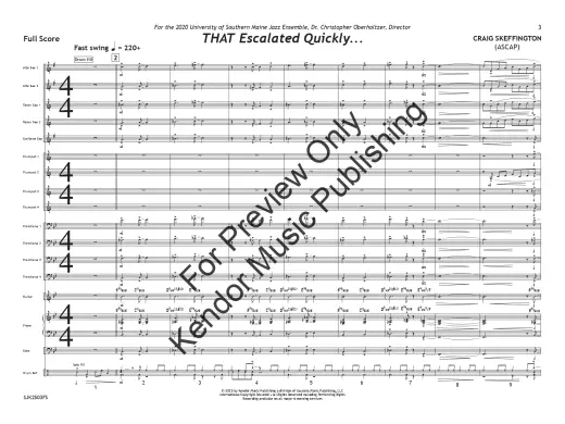 THAT Escalated Quickly... - Skeffington - Jazz Ensemble - Gr. 4