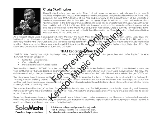 THAT Escalated Quickly... - Skeffington - Jazz Ensemble - Gr. 4