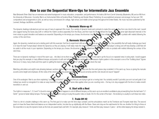 Sequential Warm-ups for Intermediate Jazz Ensemble - Blair - Jazz Ensemble - Gr. 3