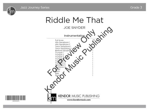Riddle Me That - Snyder - Jazz Ensemble - Gr. 3