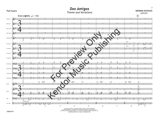 Dos Amigos: Theme and Variations - Shutack - Jazz Ensemble - Gr. 4