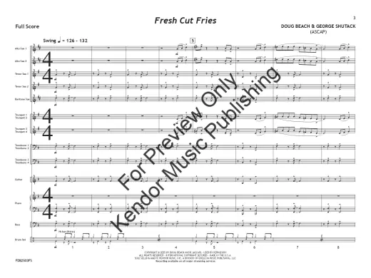 Fresh Cut Fries - Beach/Shutack - Jazz Ensemble - Gr. 1