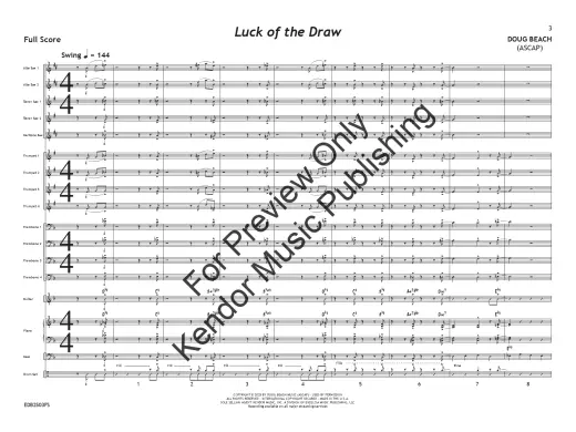 Luck of the Draw - Beach - Jazz Ensemble - Gr. 2